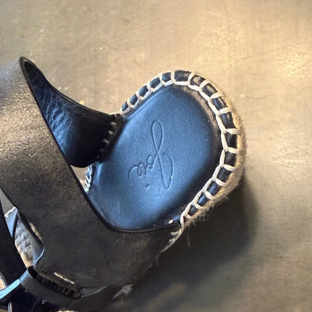 Joie Black Wedge Sandals - Picture 2 of 5